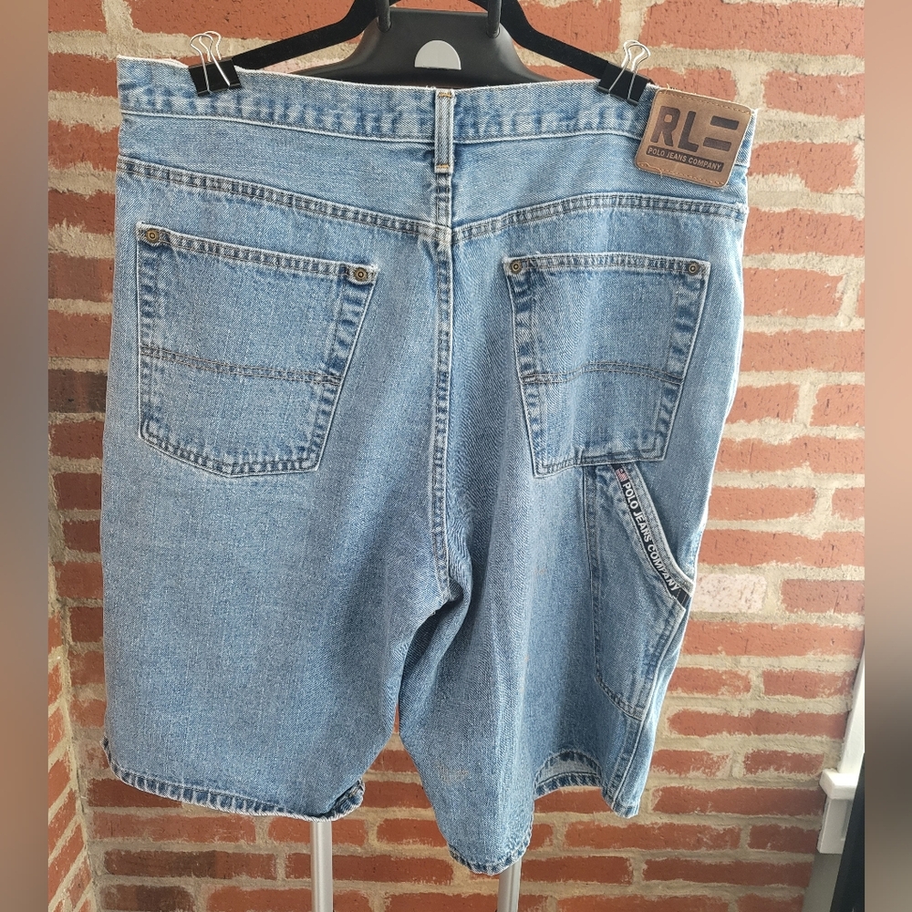 Ralph Lauren *Vintage*, Men's Cargo Jean Shorts, Size 34, Light Blue Denim